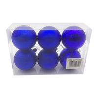 Imagen de Bolas navideñas x6 6cm, 3 texturas en caja varios colores