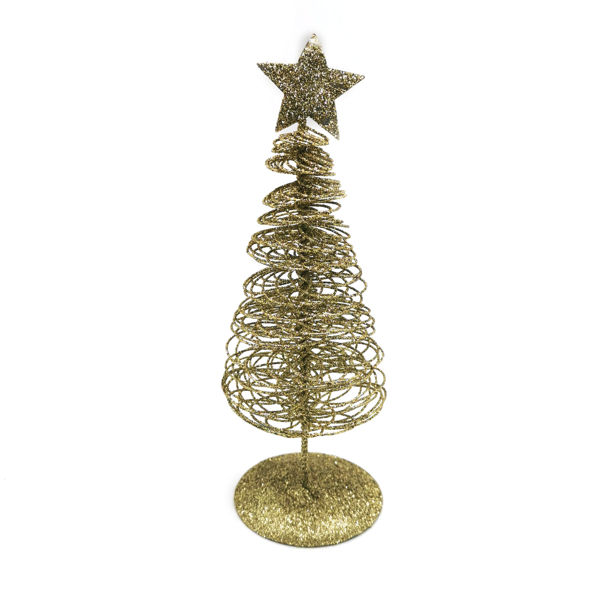 Imagen de Adorno árbol navideño para mesa, espiral de metal