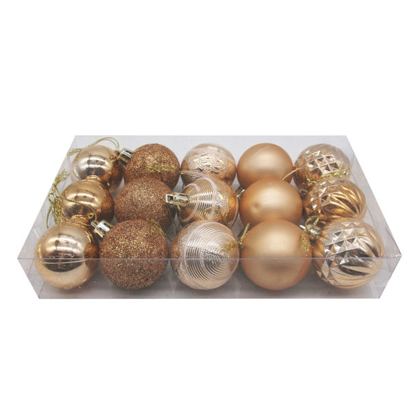 Imagen de Bolas navideñas x15 4cm, en caja de PVC, varios colores
