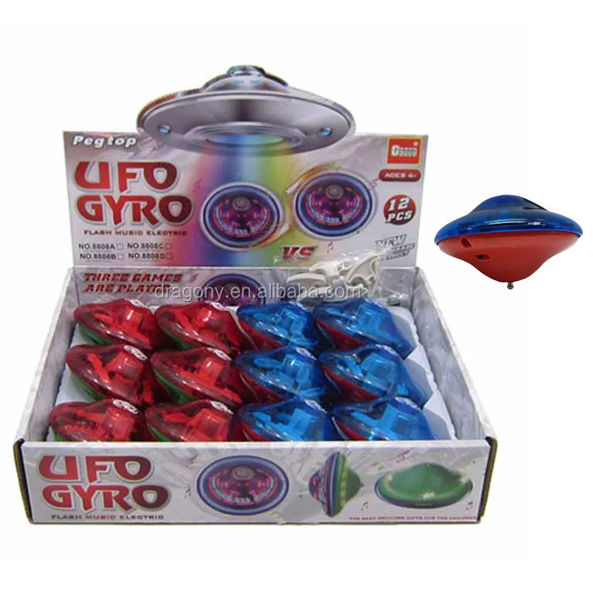 Imagen de Trompo de plástico con luz y sonido, 3AA, CAJA x12