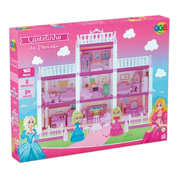 Imagen de Castillo de princesa, 160 piezas, 2 princesas, 24 muebles, en caja