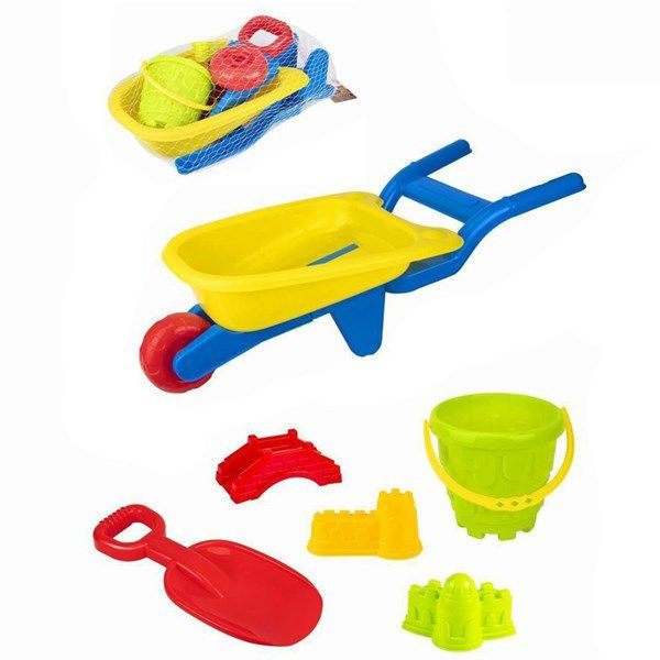Imagen de Juego de playa, carretilla de plástico, 6 piezas, en red