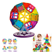 JUEGO DE BLOQUES MAGNETICOS CON PLANOS PARA FORMAR IMAGENES Y NIÑO JUGANDO 