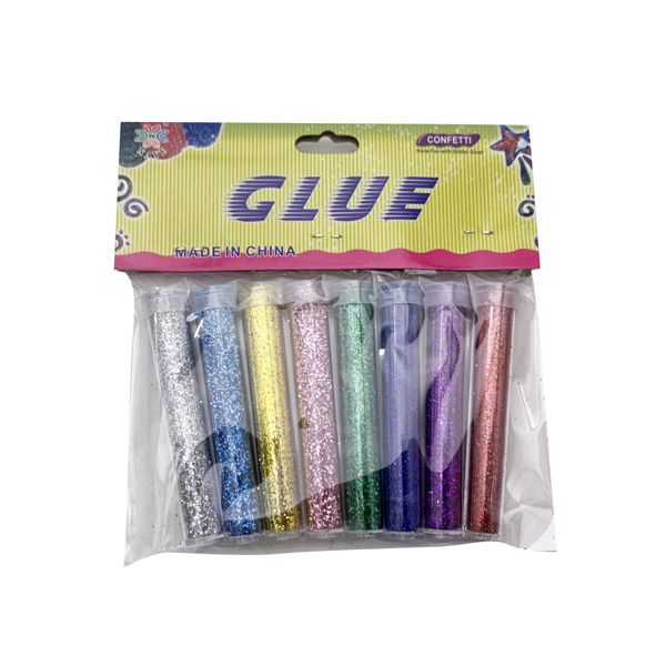 Imagen de Brillantina fina x8 en tubo, varios colores en bolsa