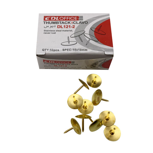 Imagen de Chinches x50 DORADAS en cajita, caja x10 cajitas DINGLI