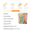 Imagen de Marcadores resaltadores x12 punta biselada colores pastel, en estuche PVC