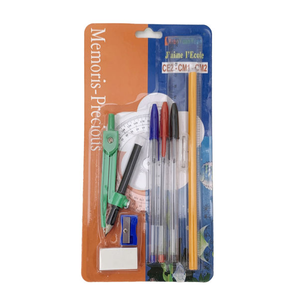 Imagen de Compás de plástico con accesorios, en blister, varios colores