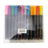 Imagen de Marcadores metalizados x12 plateados con borde color, en estuche PVC