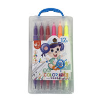 Imagen de Marcadores doble punta x12 colores, en estuche de plástico