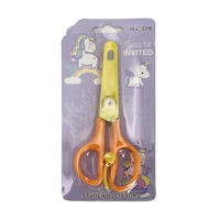 Imagen de Tijera punta roma 13.5cm con protección, varios colores, en blister