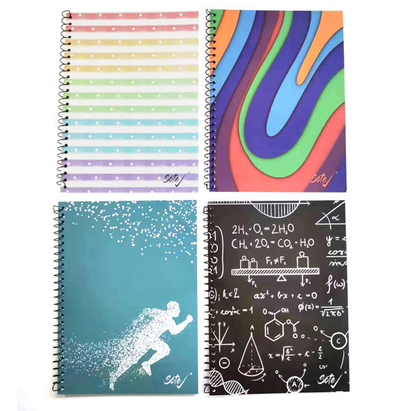 Imagen de Cuaderno de 48 hojas rayado con espiral, Sote PACK x6