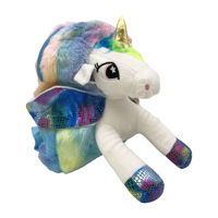 Imagen de Mochila infantil, tela peluche 1 cierre, con peluche, varios colores