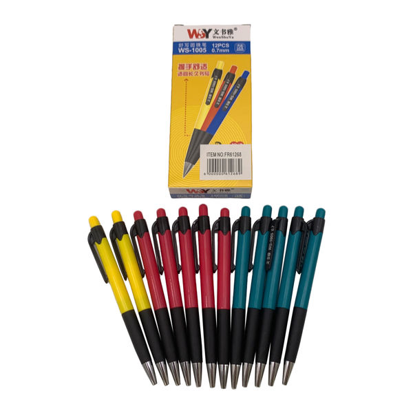 Imagen de Lapicera tinta azul x12 retráctil, 0.7mm en caja
