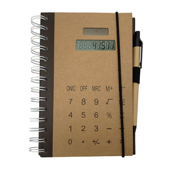 Imagen de Libreta 80 hojas con calculadora solar y lapicera, varios colores