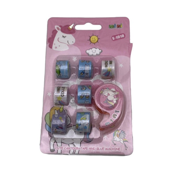 Imagen de Cinta adhesiva x7 mini con diseños, con portacinta, en blister