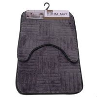 Imagen de Alfombra de baño x2, alfombra central y de inodoro o pileta, varios colores, en cartón