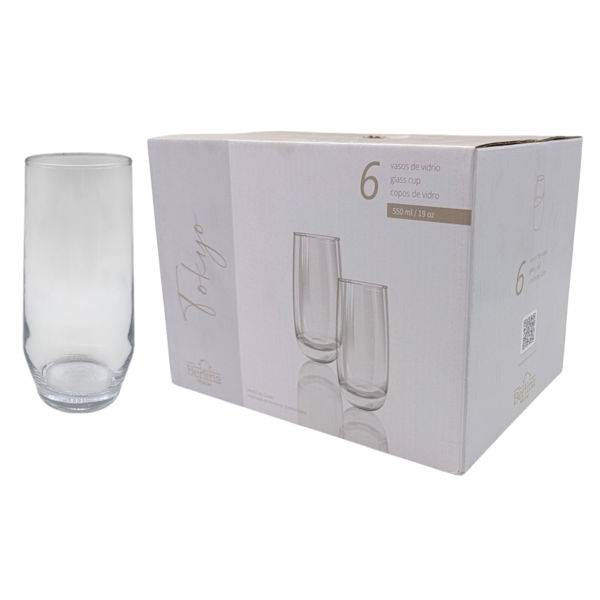 Imagen de Vaso de vidrio Berlina Tokyo, 550ml, CAJA x6