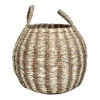 Imagen de Cesto canasto bombé de fibras naturales, junco de agua