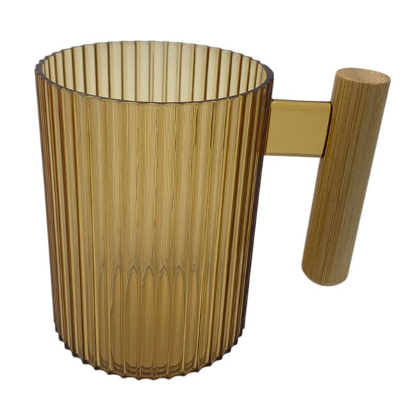Imagen de Taza de acrílico con asa de bambú, en bolsa varios colores