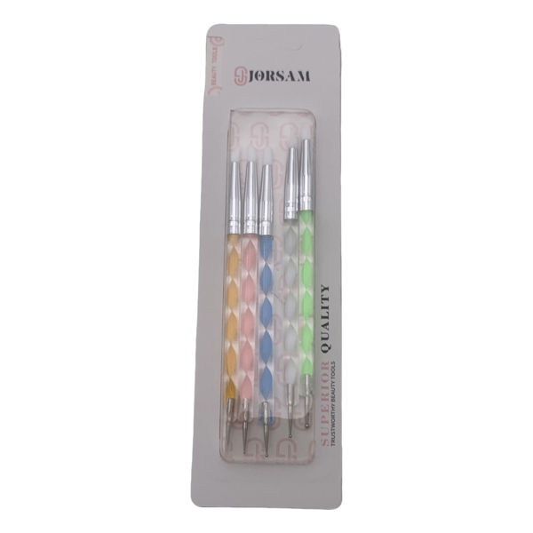 Imagen de Pincel para manicuría x5, con puntero para diseño de uñas, en blister