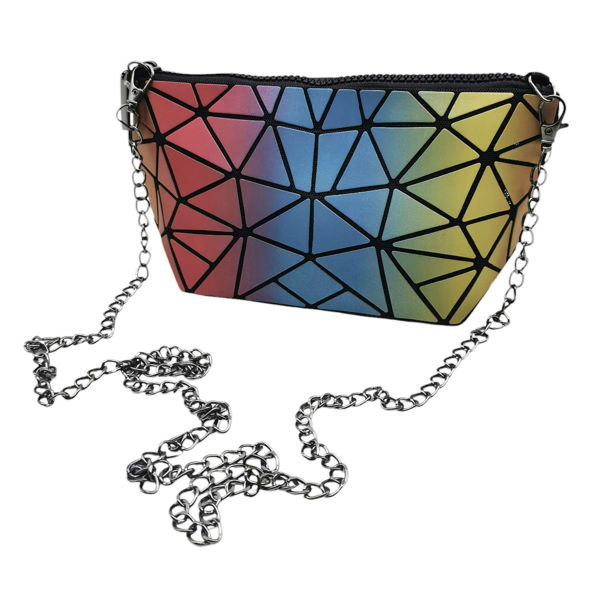 Imagen de Cartera de PU, geométrica tornasolada