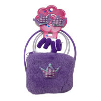 Imagen de Tiara de plástico con gomitas para pelo, broches y cartera, en cartón, PACK x12, varios colores