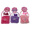 Imagen de Tiara de plástico con gomitas para pelo, broches y cartera, en cartón, PACK x12, varios colores