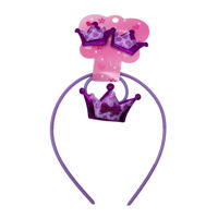 Imagen de Tiara de plástico con gomitas para pelo, PACK x12, en cartón, varios colores