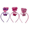 Imagen de Tiara de plástico con gomitas para pelo, PACK x12, en cartón, varios colores