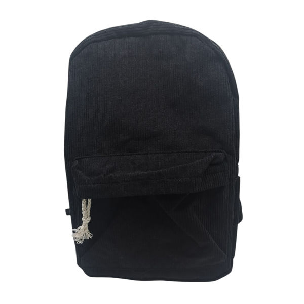 Imagen de Mochila juvenil, de pana con bolsillo frontal y 2 bolsillos laterales, varios colores