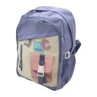 Imagen de Mochila juvenil con 3 bolsillos frontales, laterales y en la espalda, reparticiones en el interior, varios colores