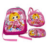 Imagen de Mochila infantil frente rígido, 5 bolsillos con cartuchera y lunchera en bolsa, varios colores