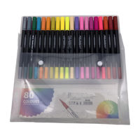 Imagen de Marcadores doble punta x80 colores, en estuche PVC