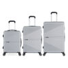 Imagen de Valijas Berlina x3 PLATEADO, rígidas, ruedas omnidireccionales 360, manija telescópica, tranca numérica, correa para ajustar ropa, bolsillo interior con cierre