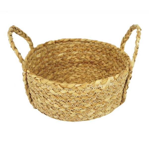 Imagen de Cesto canasto de fibras naturales 2asas grande, junco de agua