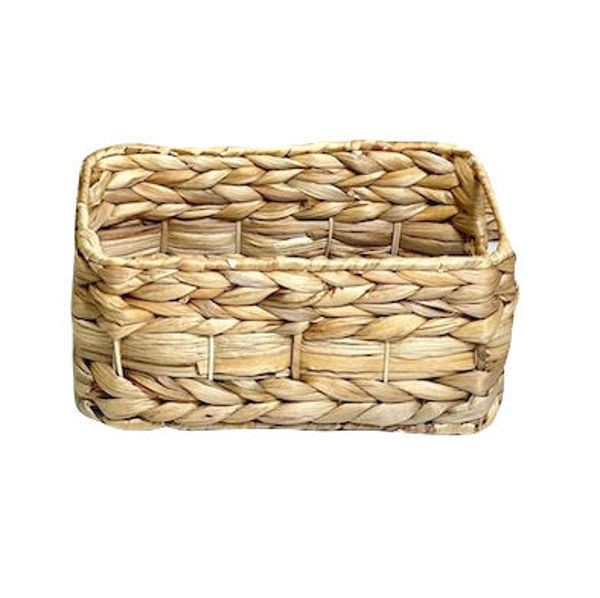 Imagen de Caja organizadora trenza, grande, de fibras naturales, junco de aguaa