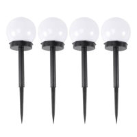 Imagen de Lámpara led blanca pincho para jardín, recarga solar, CAJA x4