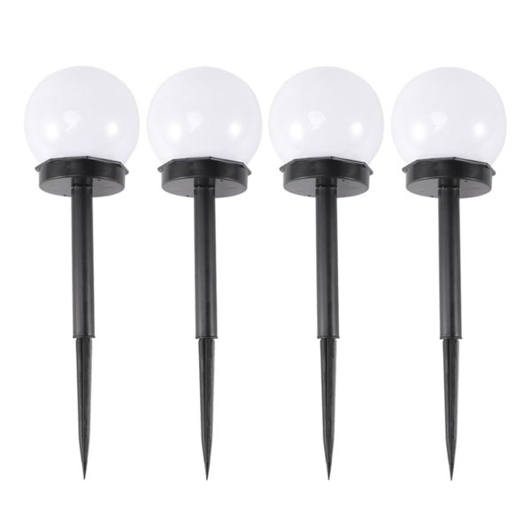 Imagen de Lámpara led blanca pincho para jardín, recarga solar, CAJA x4