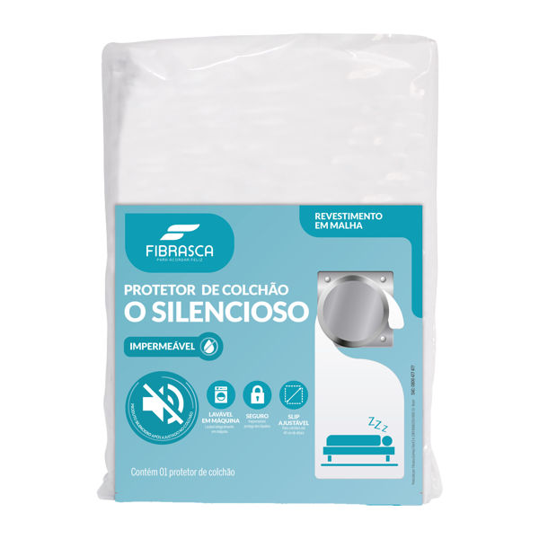 Imagen de Protector de colchón FIBRASCA, de poliéster, impermeable ajustable, 2 plazas, en bolsa