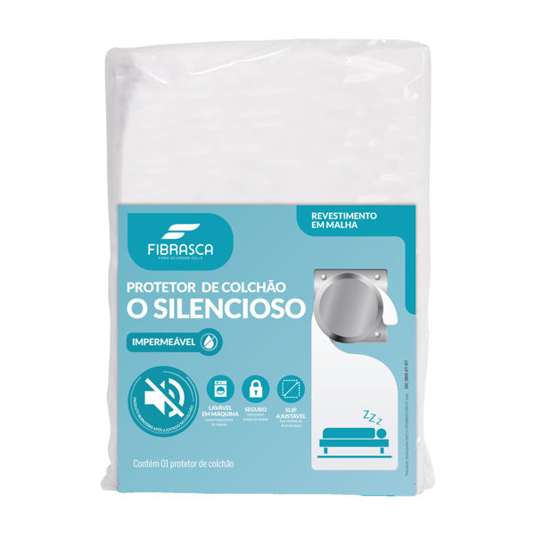 Imagen de Protector de colchón FIBRASCA, de poliéster, impermeable ajustable, King, en bolsa