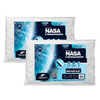 Imagen de Almohada doble lado viscoelástica y espuma con bastones masajeadores FIBRASCA, en bolsa, PACKx2