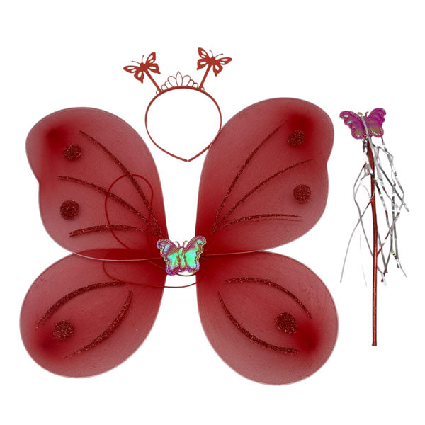 Imagen de Disfraz alitas, mariposa con tiara y varita, en bolsa varios colores