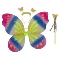 Imagen de Disfraz alitas, mariposa multicolor con tiara y varita, en bolsa