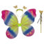Imagen de Disfraz alitas, mariposa multicolor con tiara y varita, en bolsa