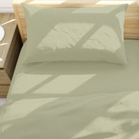 Imagen de Sábanas 1 plaza Berlina VERDE, 90x190x25 152x220 50x75cm set de 3 piezas en poliester, en sobre PVC