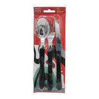 Imagen de Cubiertos juego x3 acero inox en blister NEGRO, ELEGANCE MARTINAZZO