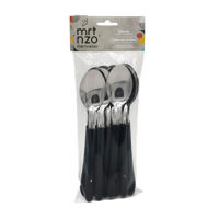 Imagen de Cubiertos cucharas de mesa x12 en bolsa acero inoxidable NEGRO, ELEGANCE MARTINAZZO