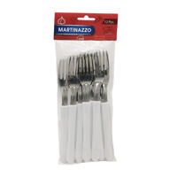 Imagen de Cubiertos tenedores de mesa x12 en bolsa acero inoxidable BLANCO, ELEGANCE MARTINAZZO