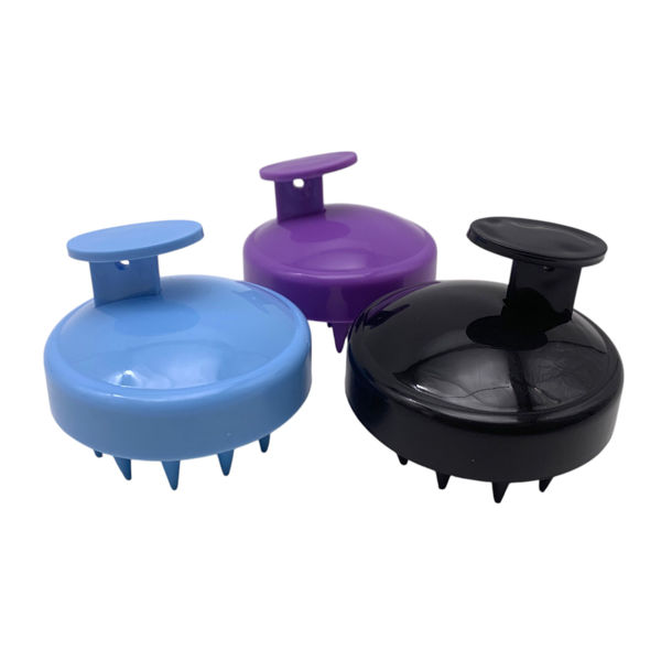 Imagen de Cepillo con agarre, masajeador para cuero cabelludo, de silicona varios colores