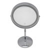 Imagen de Espejo móvil con pie, doble faz, aumento 10x, aro con luz led 3 intensidades, recarga USB en caja